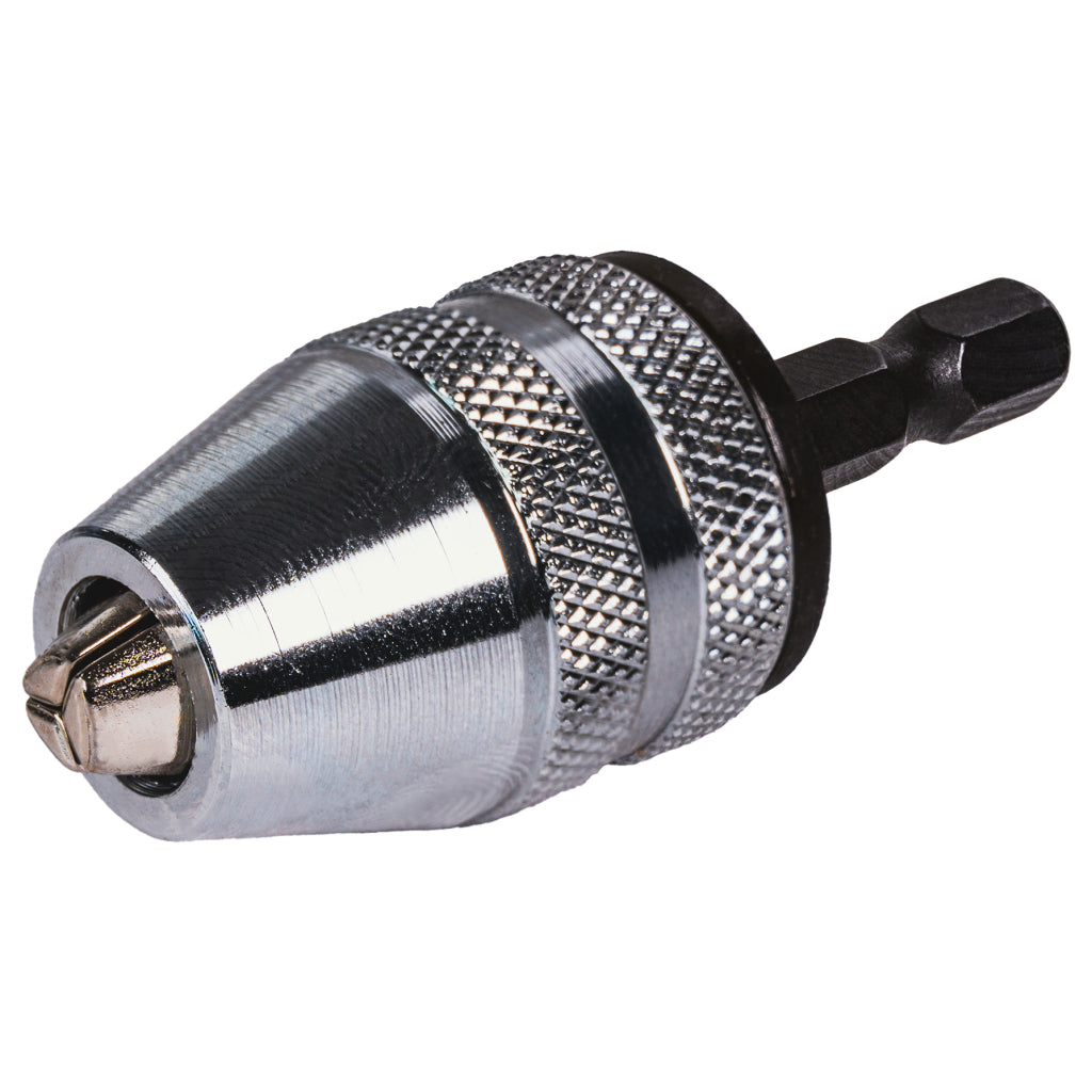 RAIDER Mandrina pentru surubelnita HEX 1/4" 8mm metalic Mecanismul de autostrângere asigură atașarea rapidă Construcția metalică garantează durabilitate și rezistență la uzură,
