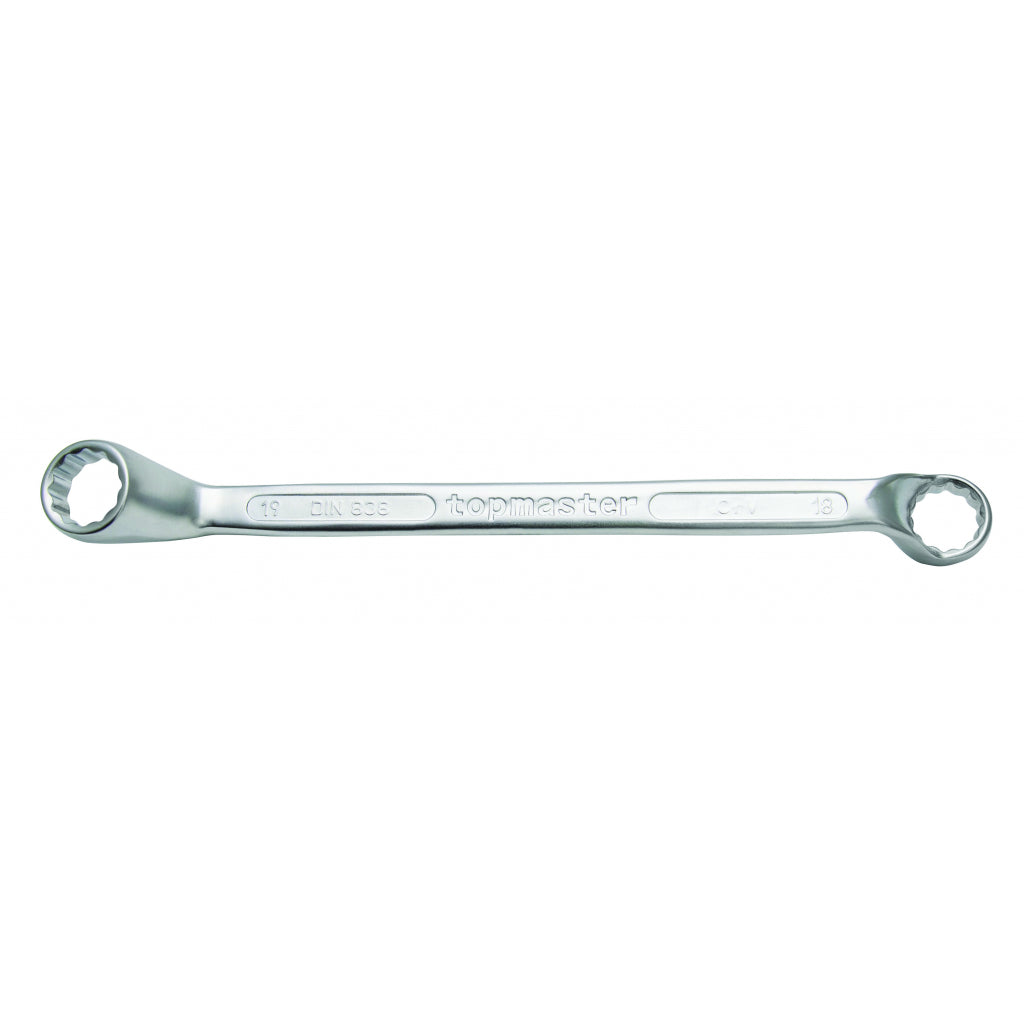 TOP MASTER PRO Cheie inelara cu cot 21х23mm CR-V TMP DIN 838 Material: otel crom-vanadiu de inalta calitate Capetele cheii sunt indoite sub 70 ° pentru acces total in spatii dificil
