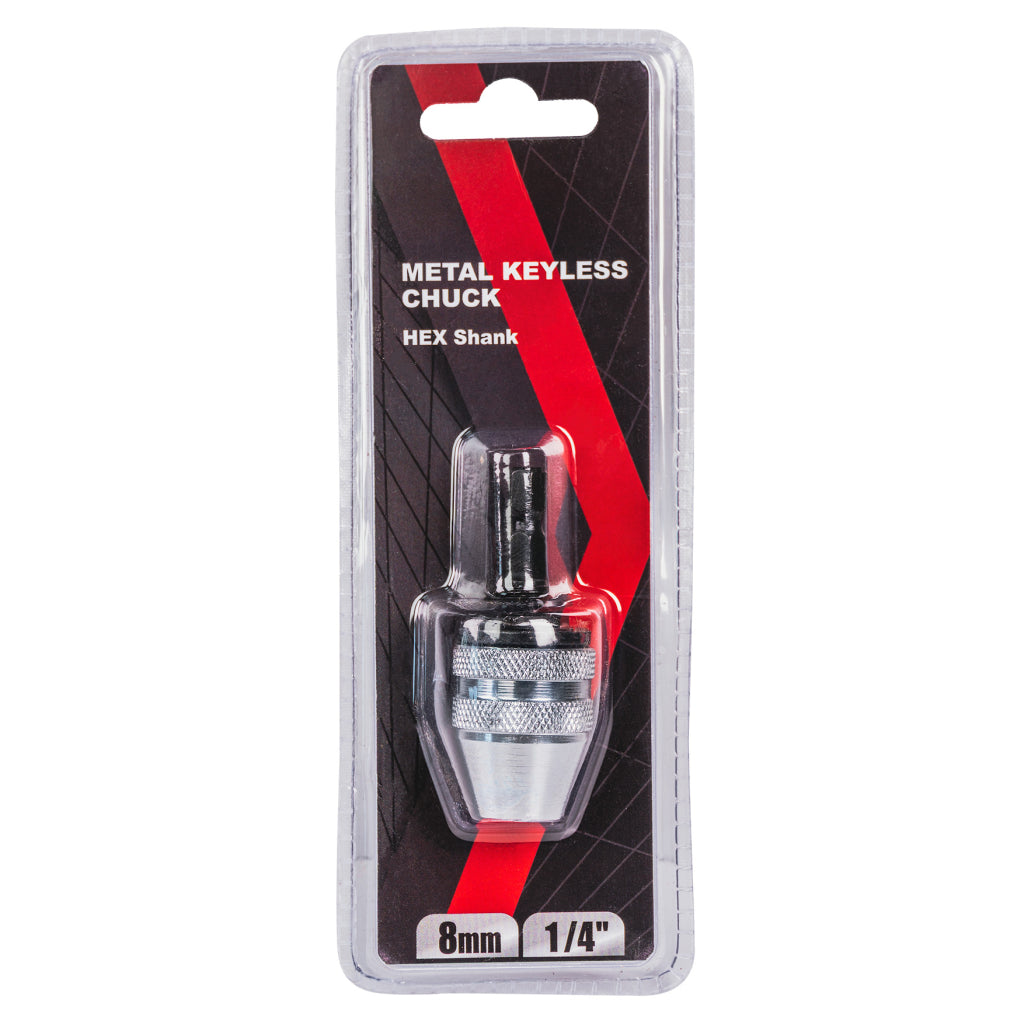 RAIDER Mandrina pentru surubelnita HEX 1/4" 8mm metalic Mecanismul de autostrângere asigură atașarea rapidă Construcția metalică garantează durabilitate și rezistență la uzură,