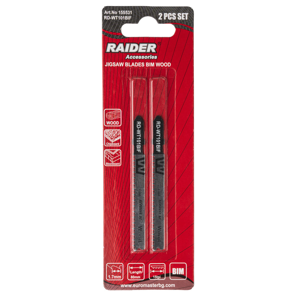 RAIDER Set 2 lame fierastrau pend. BIM lemn 80mm 15TPI RD-WT101BIF