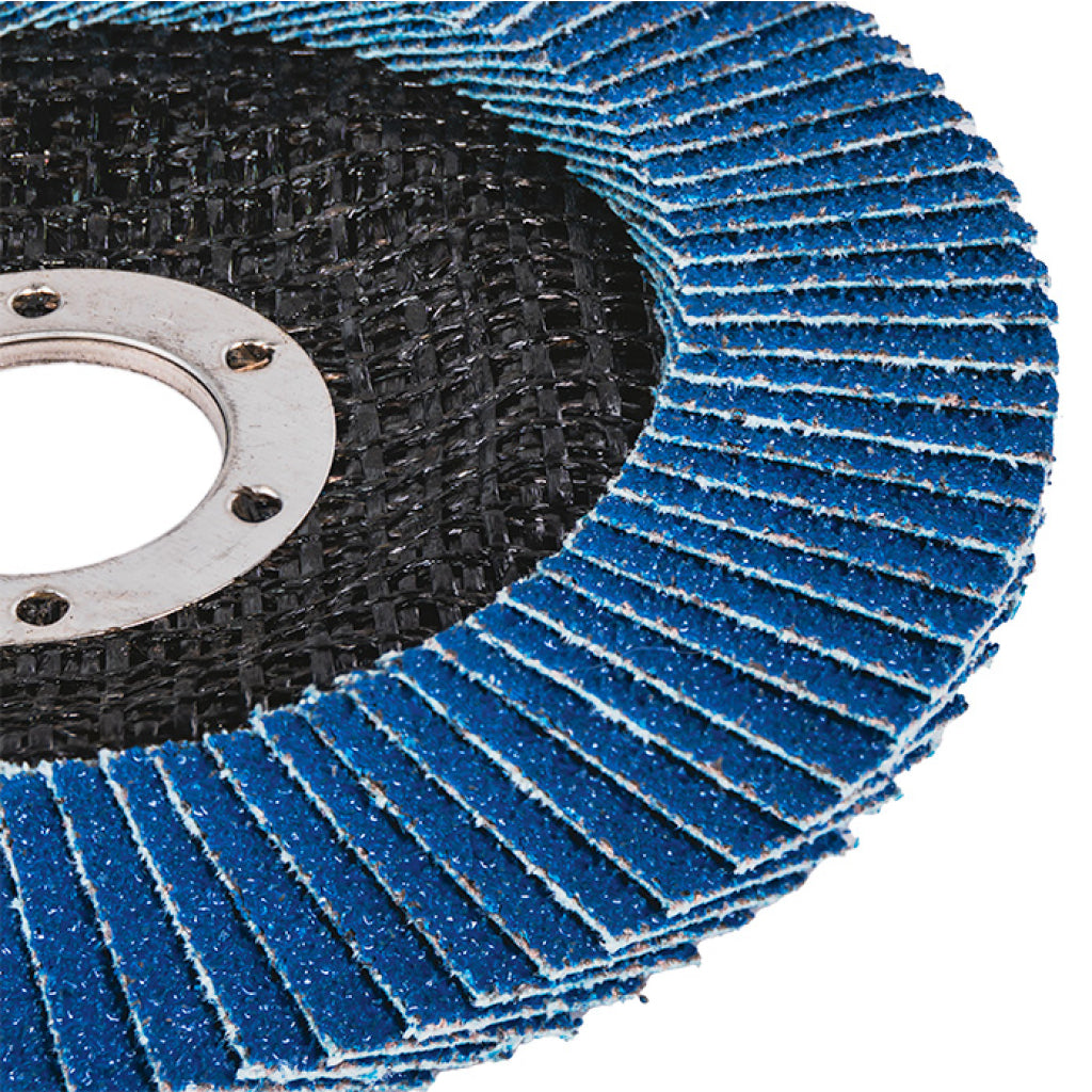 RAIDER Disc lamelar zirconiu 125mm G-40 Granule abrazive de zirconiu care oferă durabilitate Granulație G-40 Construcția lamelară permite o răcire mai bună în t