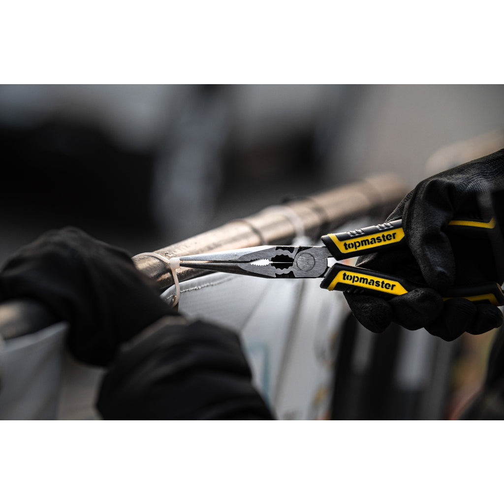 TOP MASTER PRO Cleste cu varf lung 200mm TMP Material:Cr-Ni, de 2 ori mai durabil decat Cr-V Pârghie mare - cu 35% mai puțin efort decât modelul standard