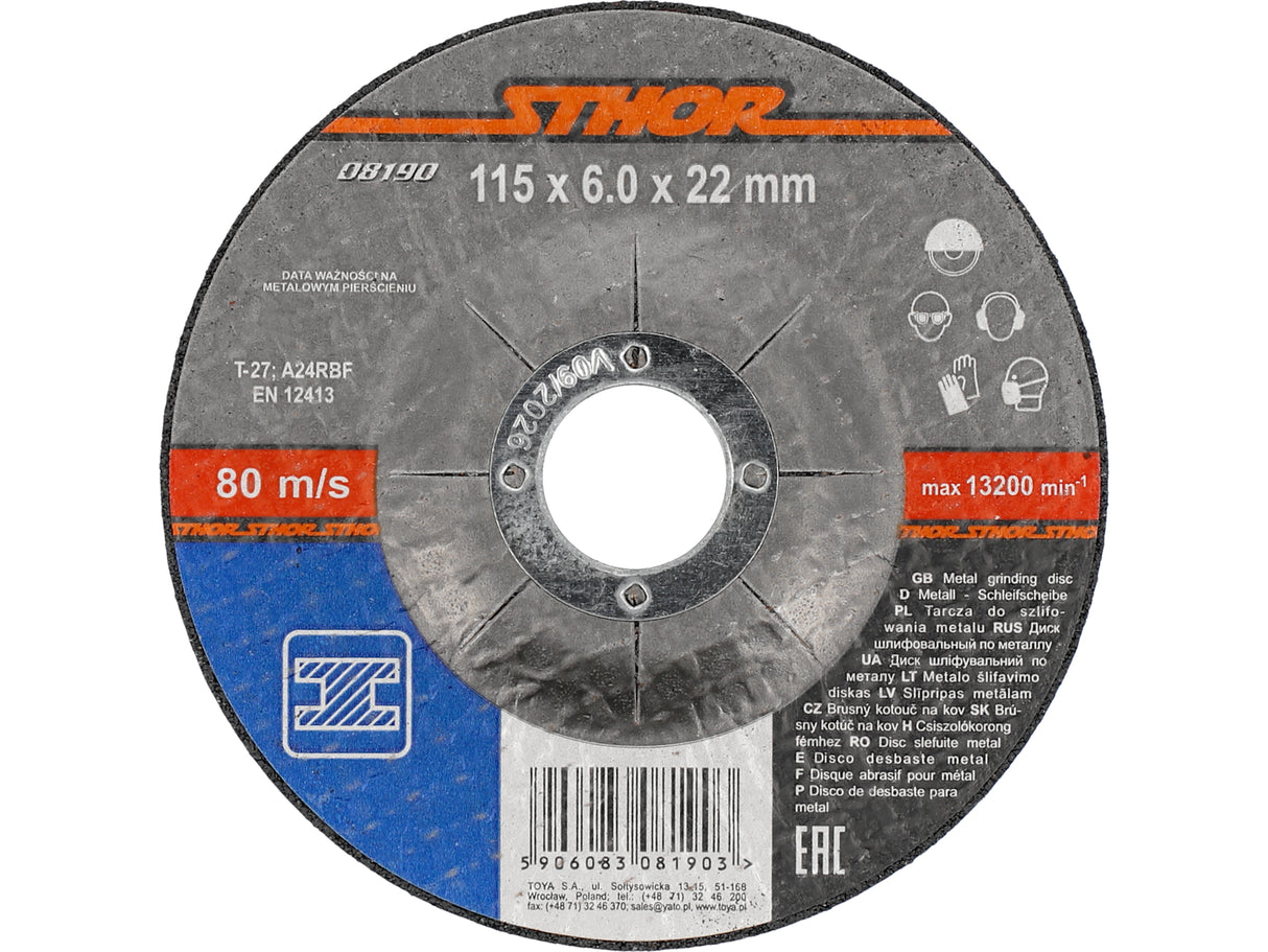 DISC SLEFUIT METALE STHOR 08190 115X6X22.2MM, STHOR