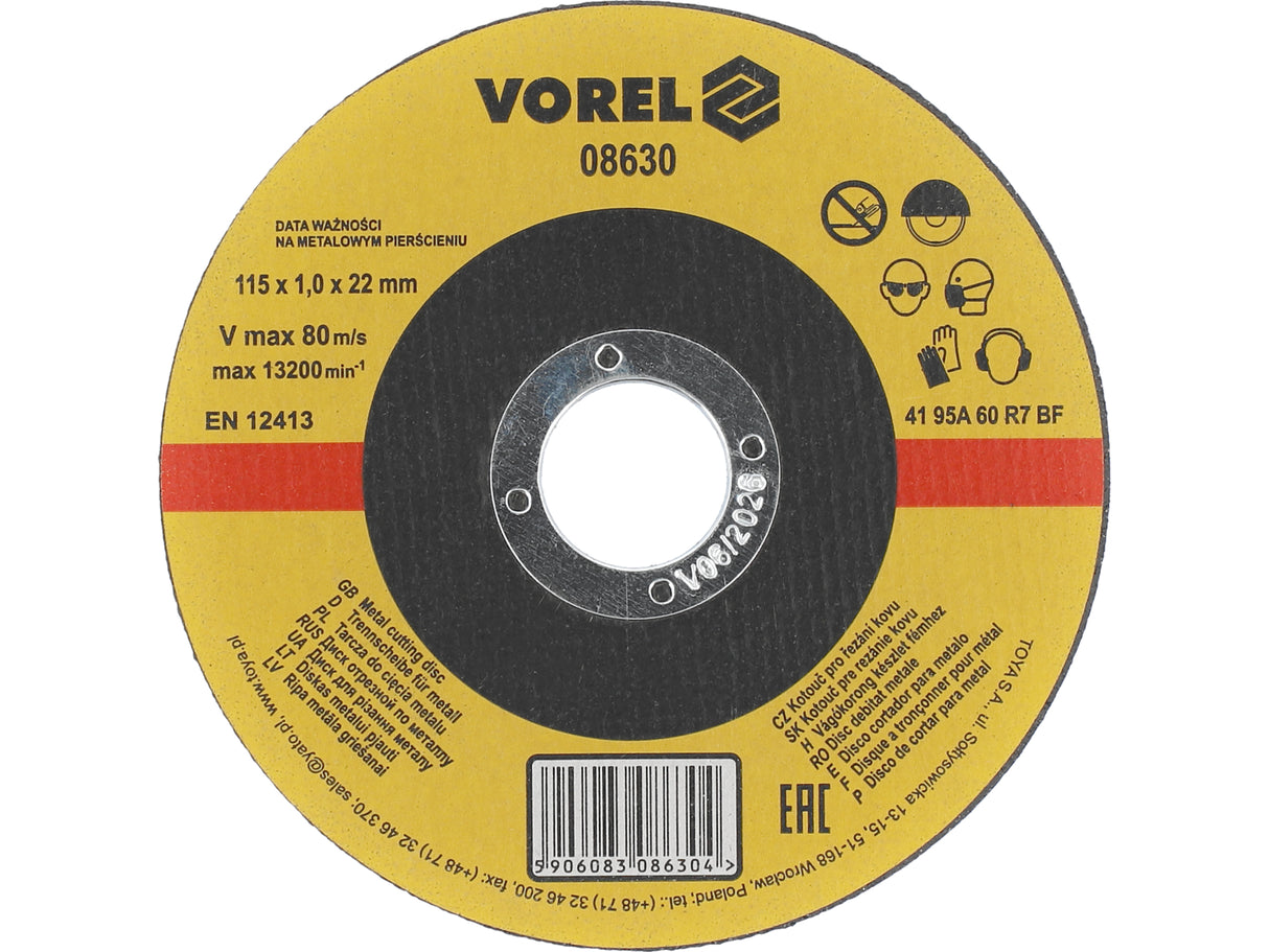 DISC TAIERE METAL VOREL 08630 115X1X22MM