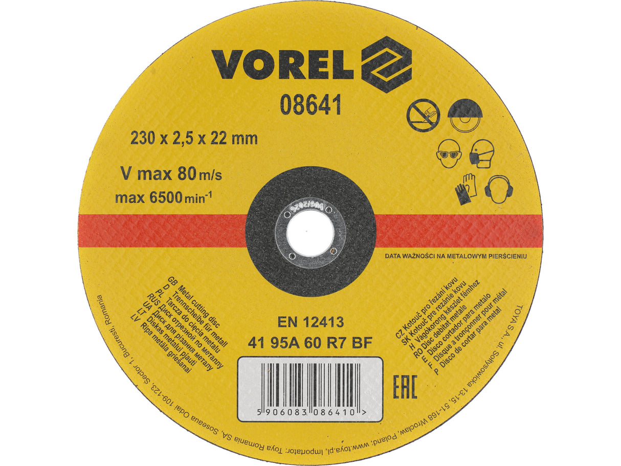 DISC TAIERE METAL VOREL 08641 230X2,5X22MM