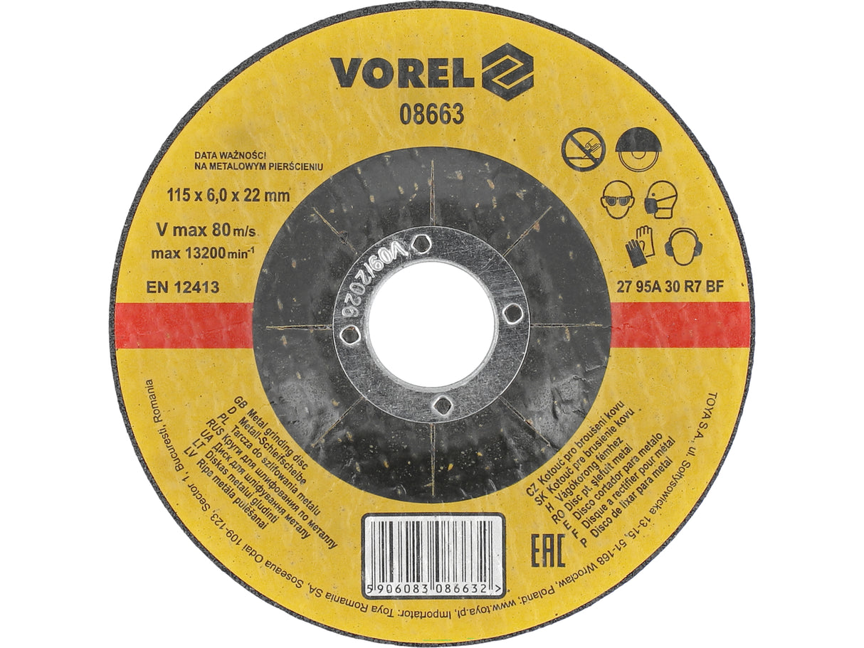 DISC SLEFUIT METAL VOREL 08663 115X6X22MM