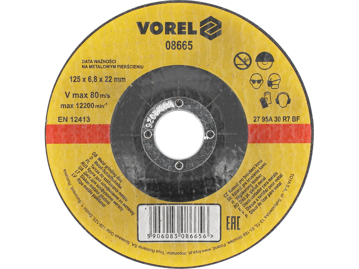 DISC SLEFUIT METAL VOREL 08665 125X6,8X22MM