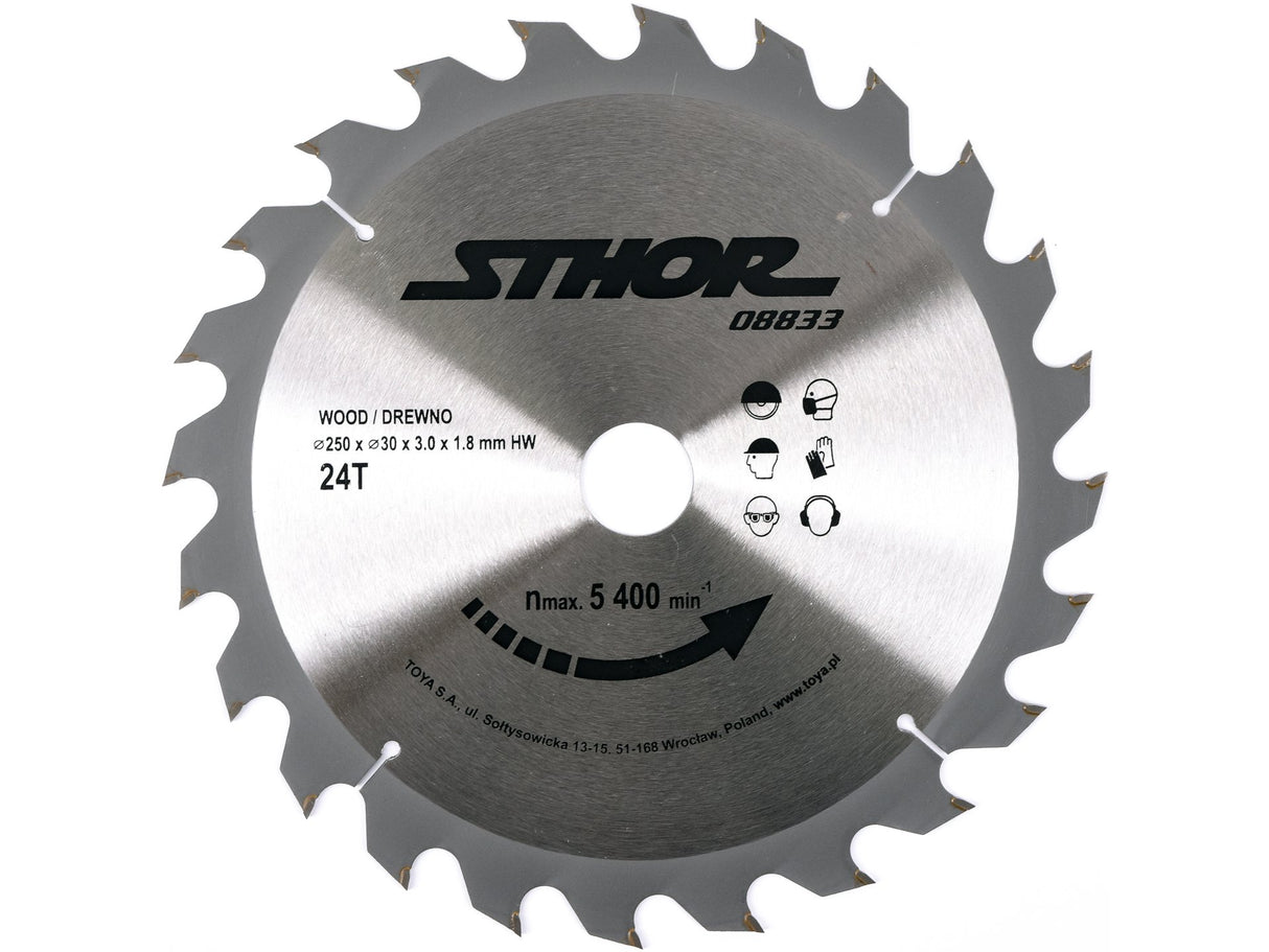 DISC CIRCULAR PENTRU STHOR 08833 LEMN 250X30X3.0MM T24
