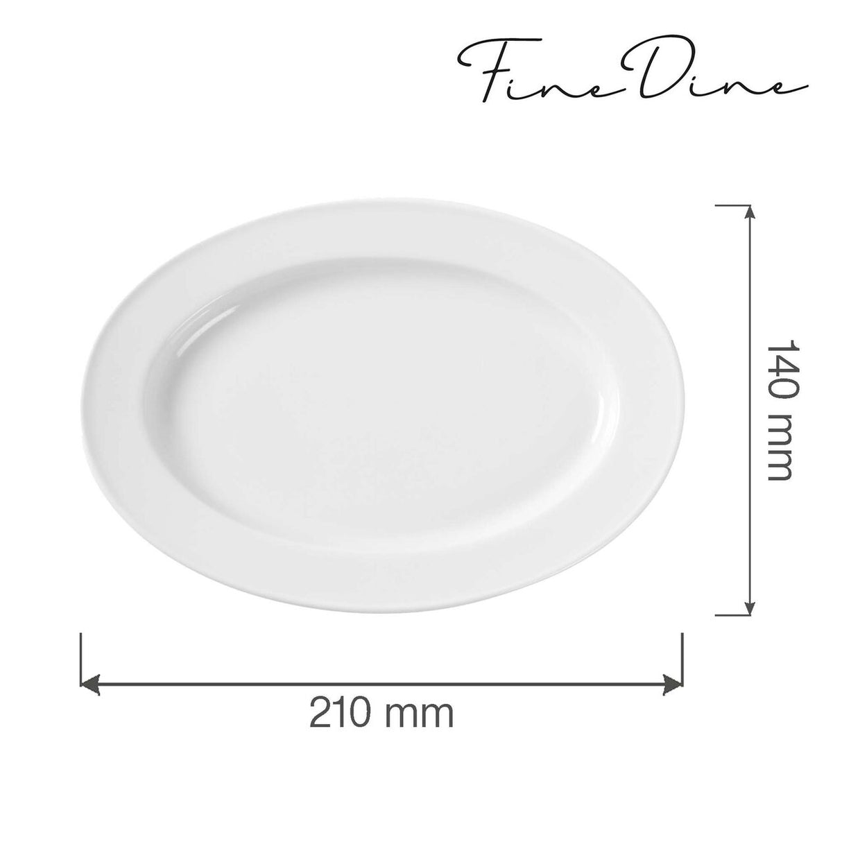 Platou oval Bianco, 210x140 mm Fine Dine
