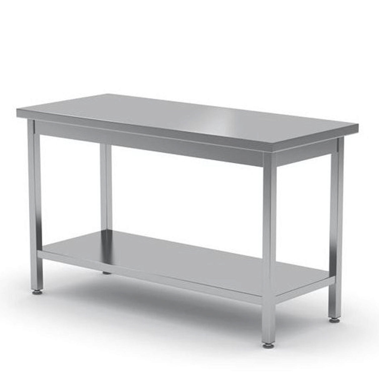 Masa de lucru centrala, cu raft, dimensiuni 1400x600x(H)850 mm
