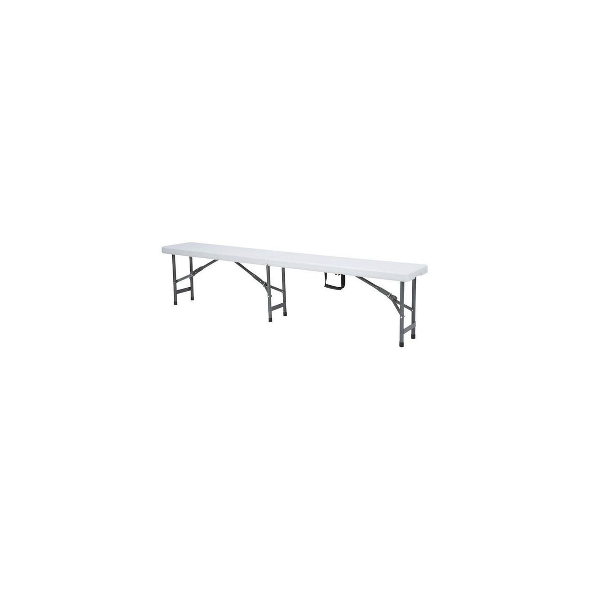 Banca de catering, cu pliere tip valiza, Hendi, Alb, structura metalica, blat polipropilena, interior/exterior, capacitate maxima de incarcare 200 kg, 1830x300x(H)430mm