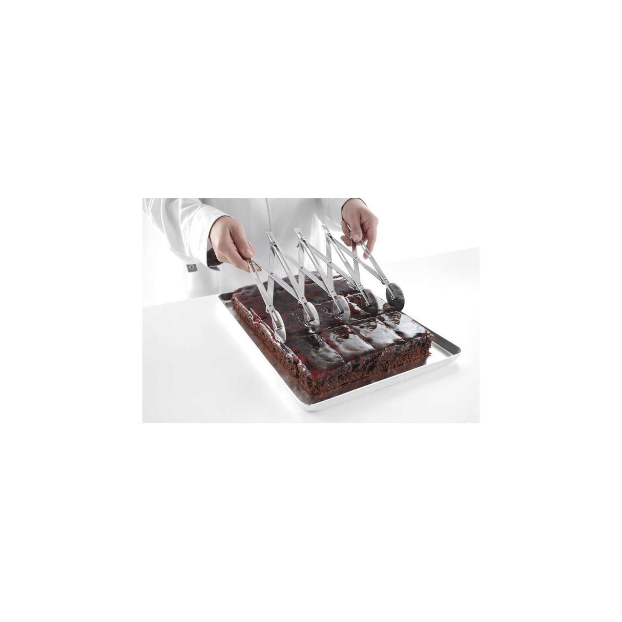 Taietor pentru aluat din otel inoxidabil cu 5 role, 222x56x(h)55 mm