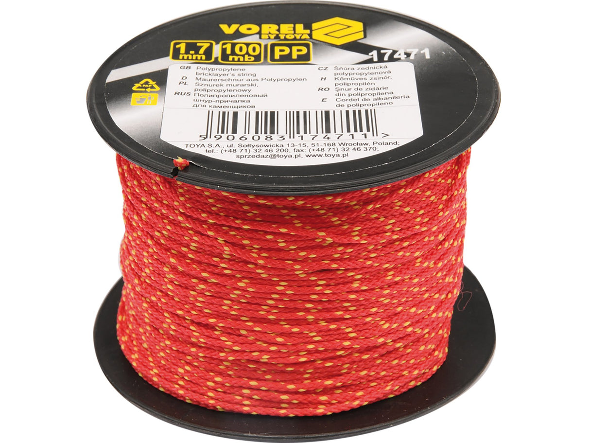 VOREL 17471 PP ÉPÍTŐKÖTÉL, 1,7 MM, 100 M