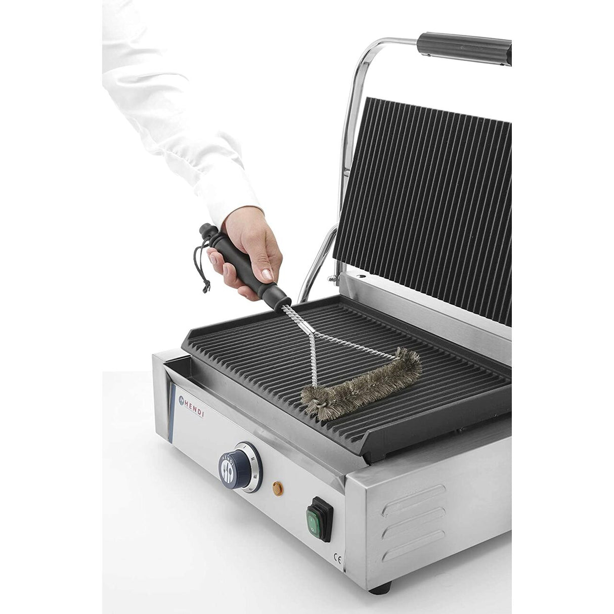 Perie din sarma, Hendi, forma Y, Inox, maner ergonomic, 520x170mm
