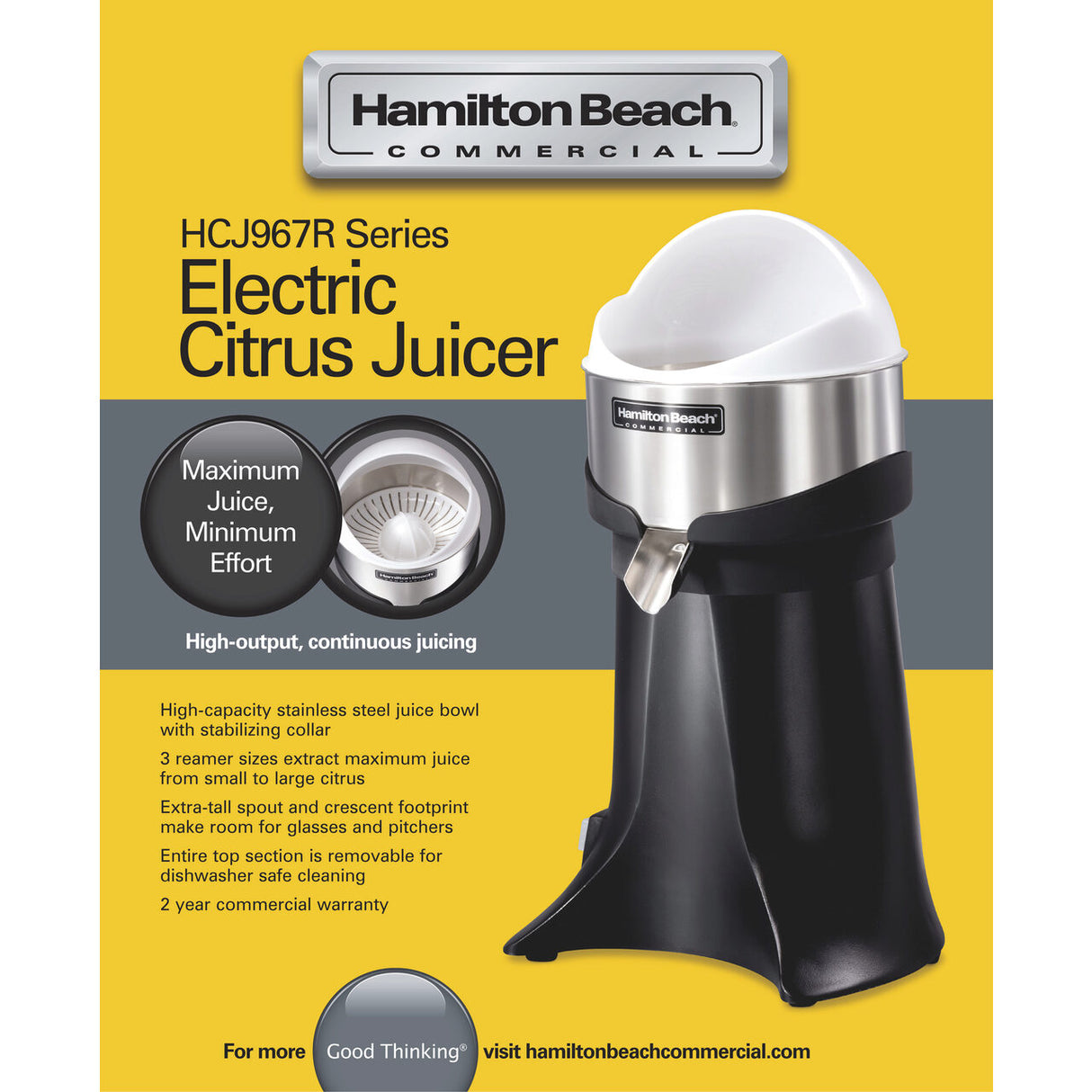 Storcător electric de citrice HCJ967R-CE , Hamilton Beach Commercial