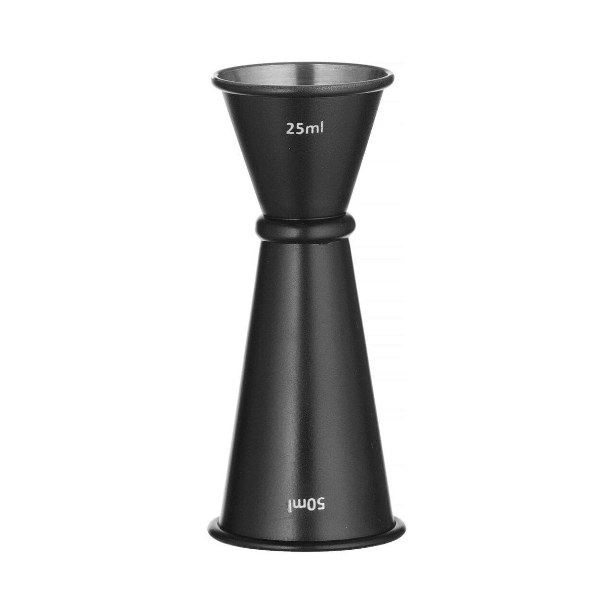 Pahar masaura negru Hendi, inox, 2 parti 25ml si 50ml, dimensiuni: ø45x(H)110mm