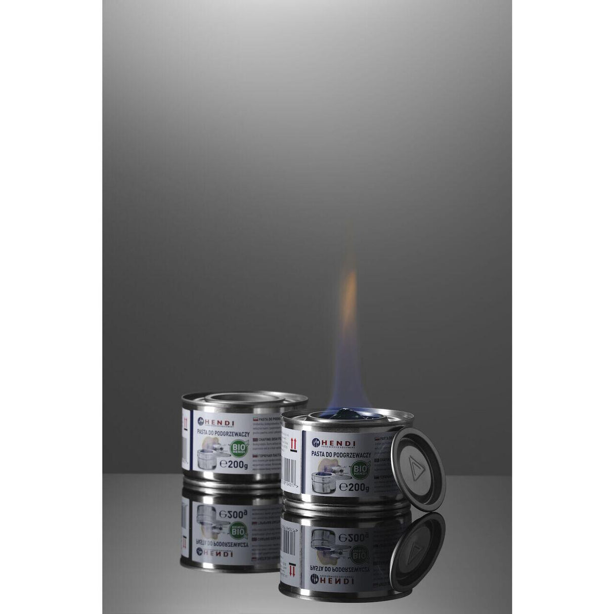 Combustibil pentru chafing dish, conserva de 200 gr.set de 48 buc. fabricat din alcool etilic bio