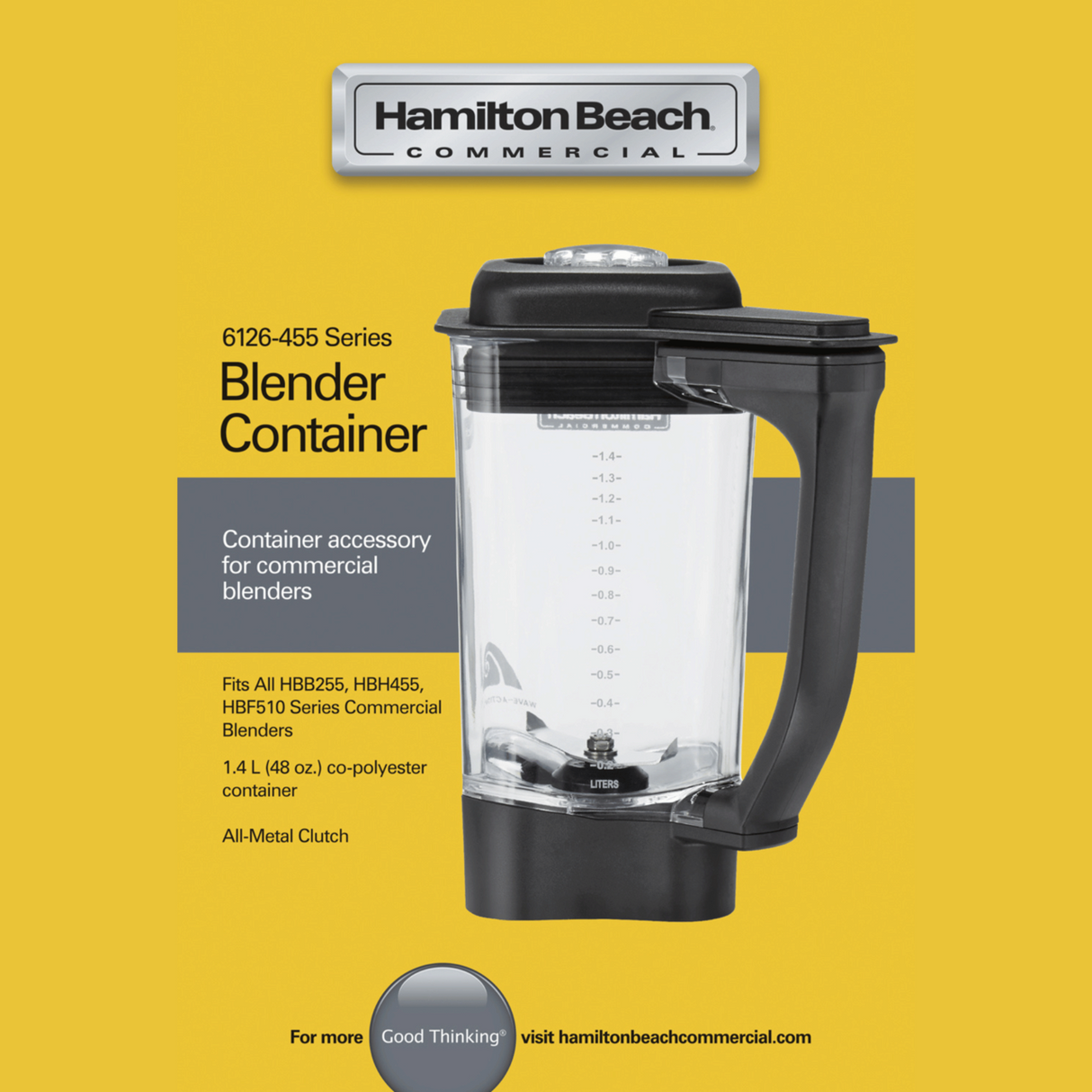 Cana din copoliester,1.4 L pentru blender HBB255, HBH455, HBF510