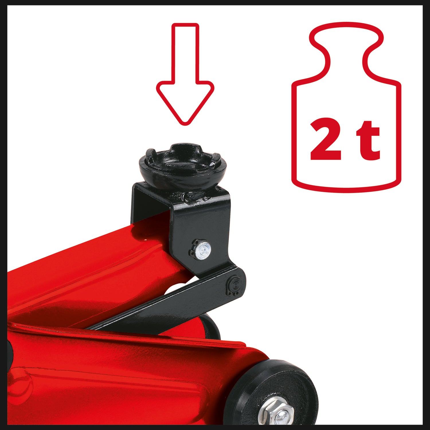 Cric hidraulic Einhell CC-TJ 2000, capacitate de ridicare 2t, inaltime maxima de ridicare 33cm, tija de ridicare detasabila, supapa de siguranta, roti rezistente, maner de transport