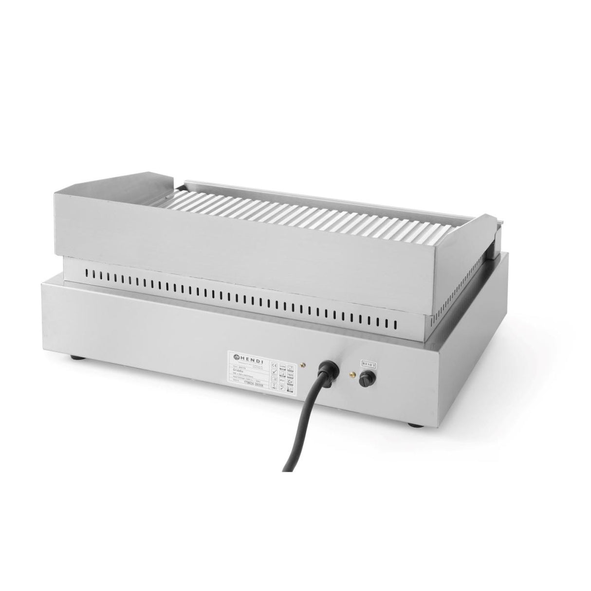 Gratar electric HENDI Profi Line suprafata integrala striata, 550x380x(H)240 mm, inox, potrivit si pentru uz profesional