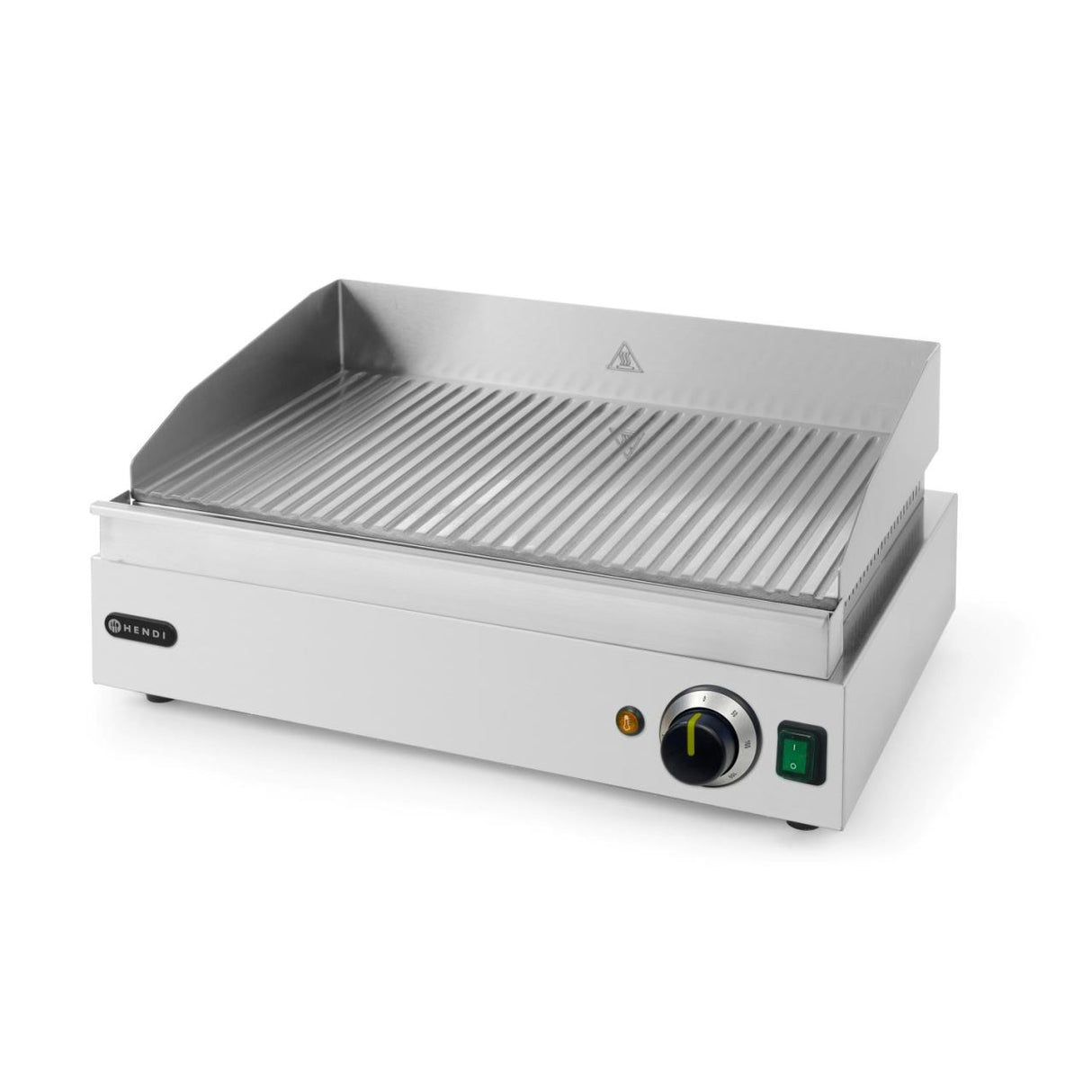 Gratar electric HENDI Profi Line suprafata integrala striata, 550x380x(H)240 mm, inox, potrivit si pentru uz profesional