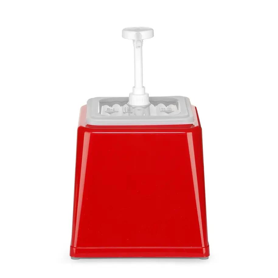 Dispenser de sos cu pompa,Hendi 2.5 L, rosu, 230x210x(H)250 mm
