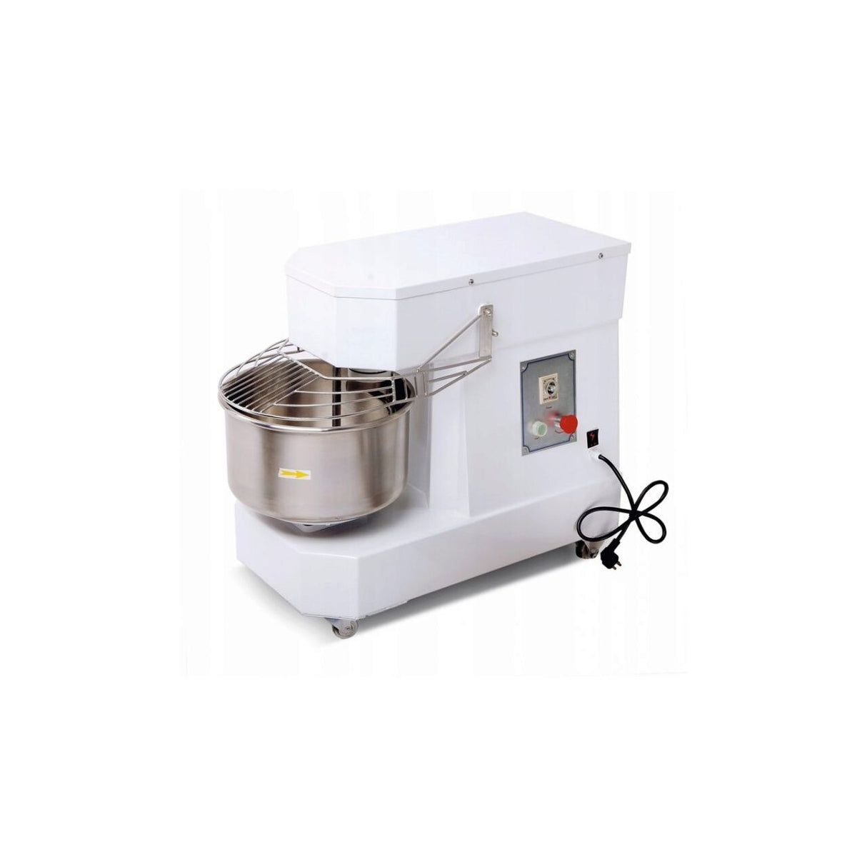 Malaxor spirala cu vas fix 1 viteza echipat cu roti pivotante vas, capac si spirala din inox 18/10 HENDI Smart, 10 litri 400 W, Viteza bol / carlig: 19/193 rpm, 730x300x (H) 635 mm