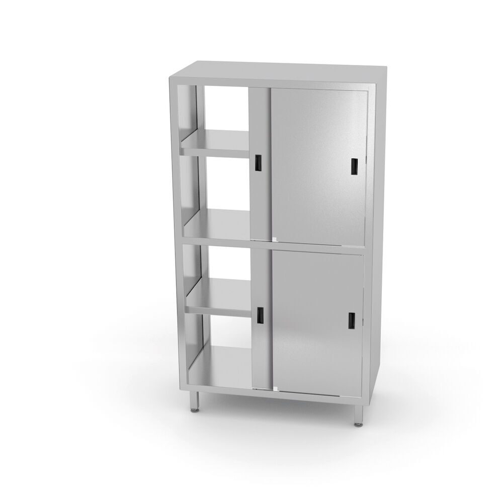 Dulap depozitare cu usi glisante si acces pe ambele parti, pregatita pentru asamblare, Hendi, Kitchen Line, 1000x600x(H)1800mm