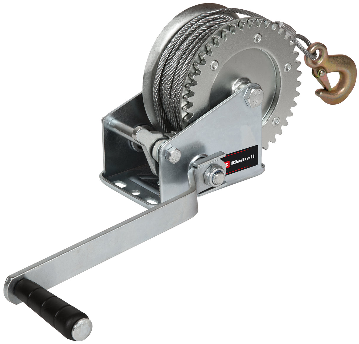 Troliu manual Einhell TC-WI 800, sarcina utila maxima 800 kg, cablu de 20 metri fara rasucire, opritor de revenire, maner moale, inclusiv carlig de siguranta cu zavor de retinere