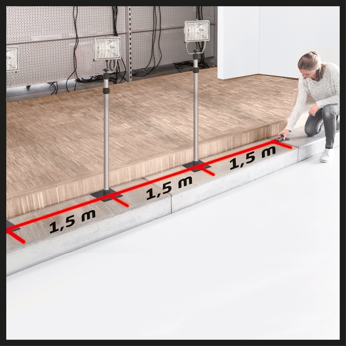 Telemetru laser Einhell TC-LD 50, pana la 50 m, marginea frontala/marginea spate sau placa de oprire ca nivele de referinta, functie Pitagora si de inclinare