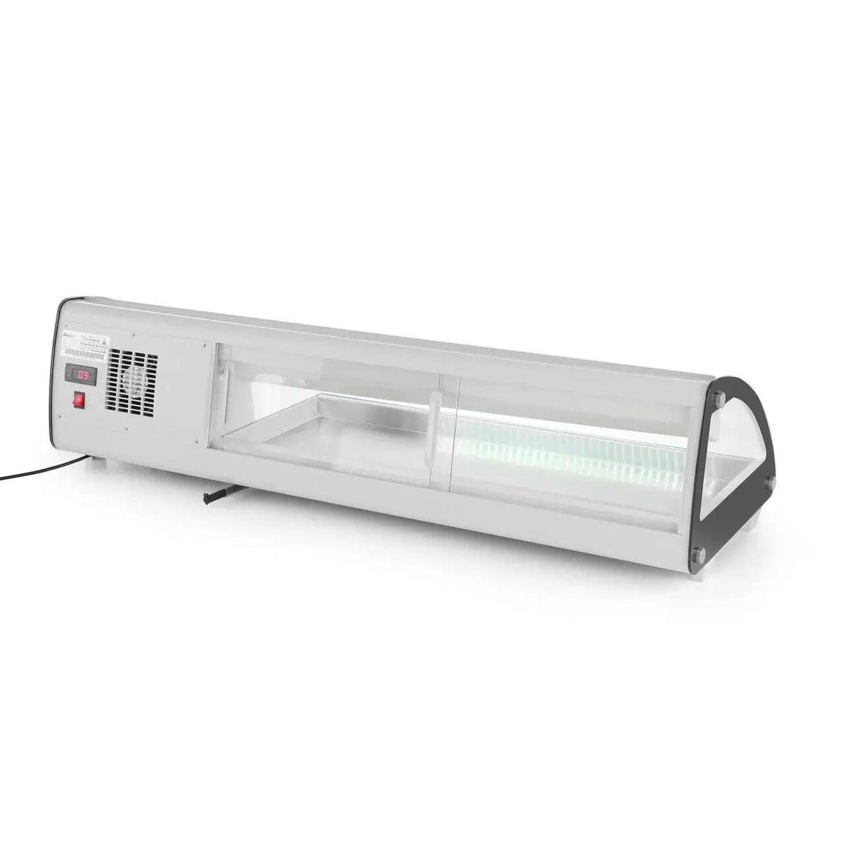 Vitrina sushi, 63 lt, pt 5 tavi GN1/3, interval temp 0-6 gr C, 160 W, geamuri glisante, corp inox, ARKTIC by Hendi, 1307x450x(H)330 mm