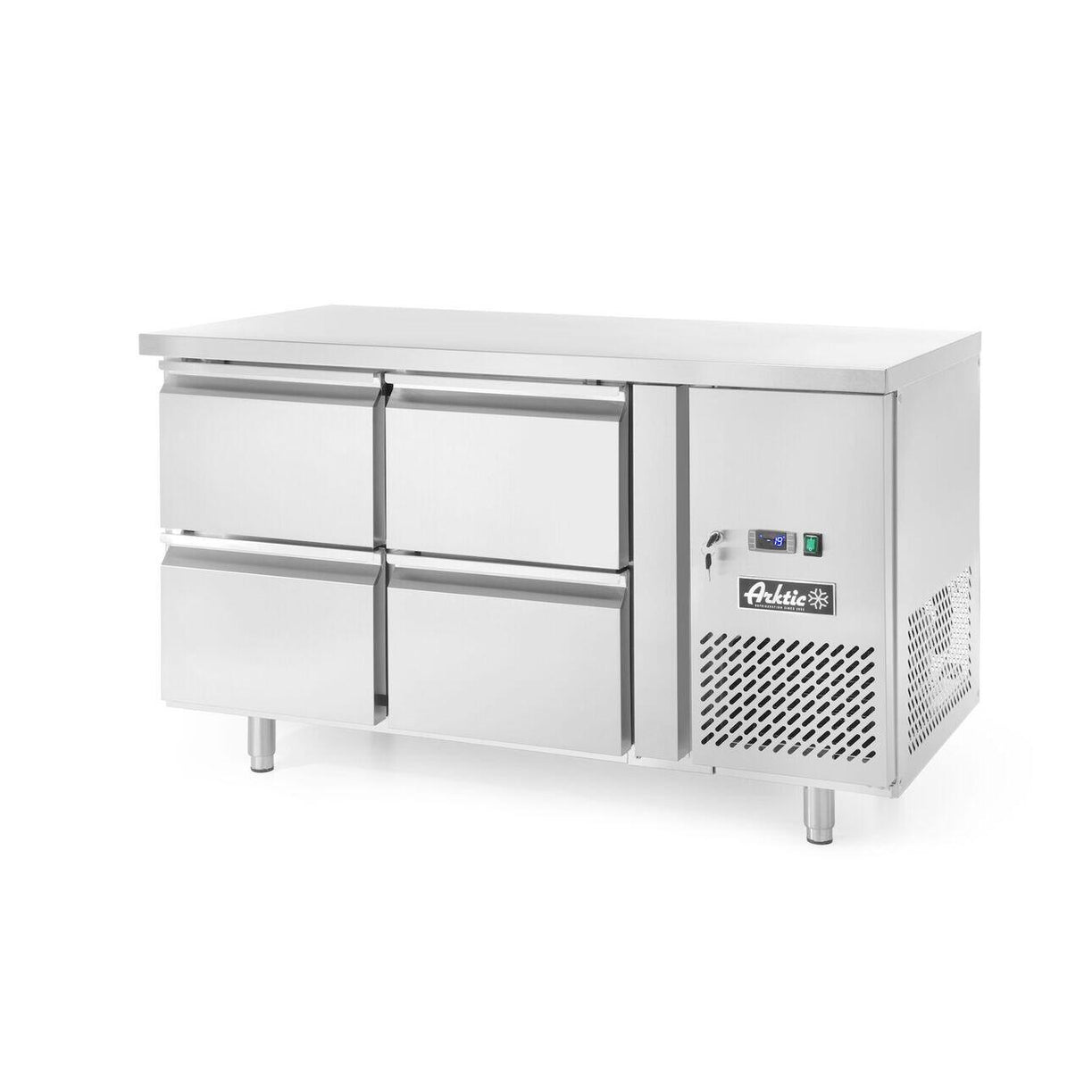 Masa frigorifica cu 4 sertare si unitate laterala, Arktic, Profi Line, 230V/250W, 1360x700x(H)858mm