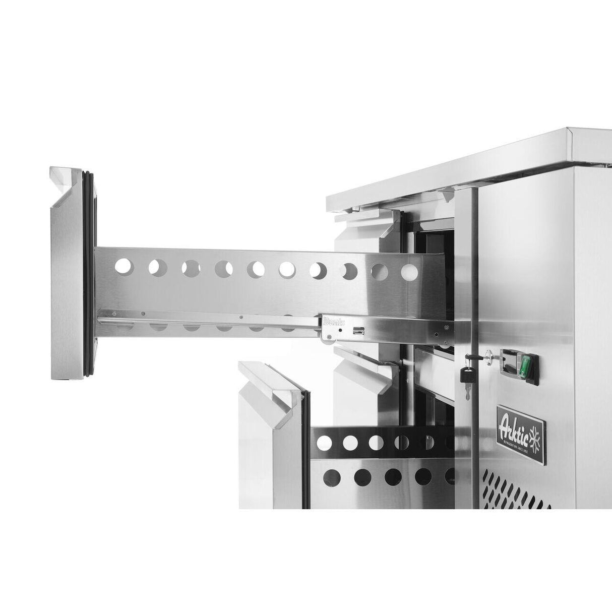 Masa frigorifica cu 4 sertare si unitate laterala, Arktic, Profi Line, 230V/250W, 1360x700x(H)858mm