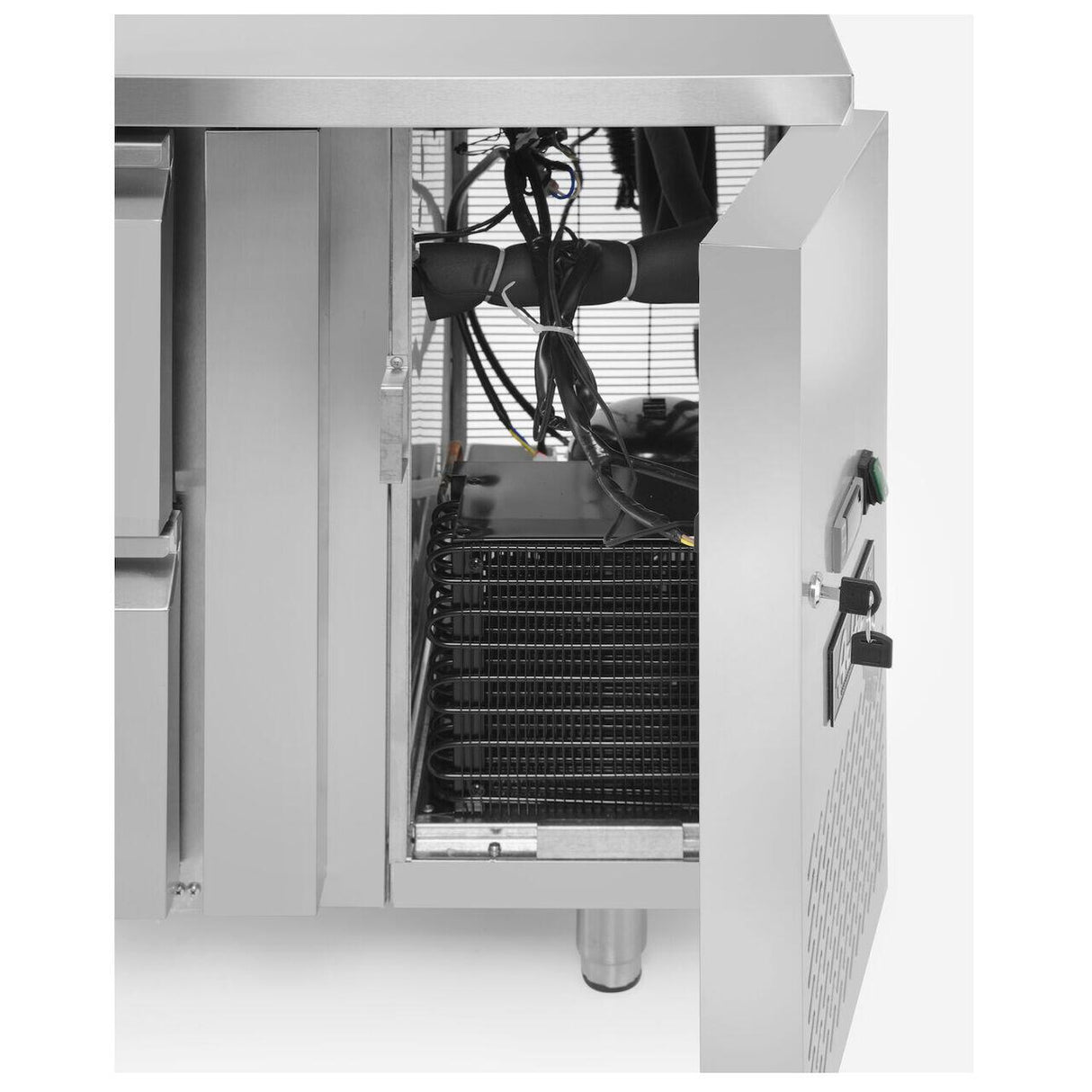 Masa frigorifica cu 4 sertare si unitate laterala, Arktic, Profi Line, 230V/250W, 1360x700x(H)858mm