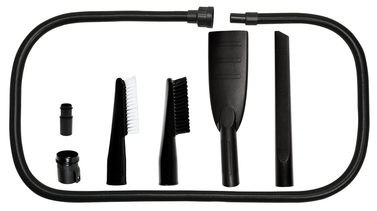 Eredeti Einhell autótisztító készlet (nedves/száraz porszívóhoz alkalmas, 3 m hosszú szívótömlővel, kemény és puha kárpitkefével, réstisztító fejjel, autóülés-tisztító fejjel és adapterrel)