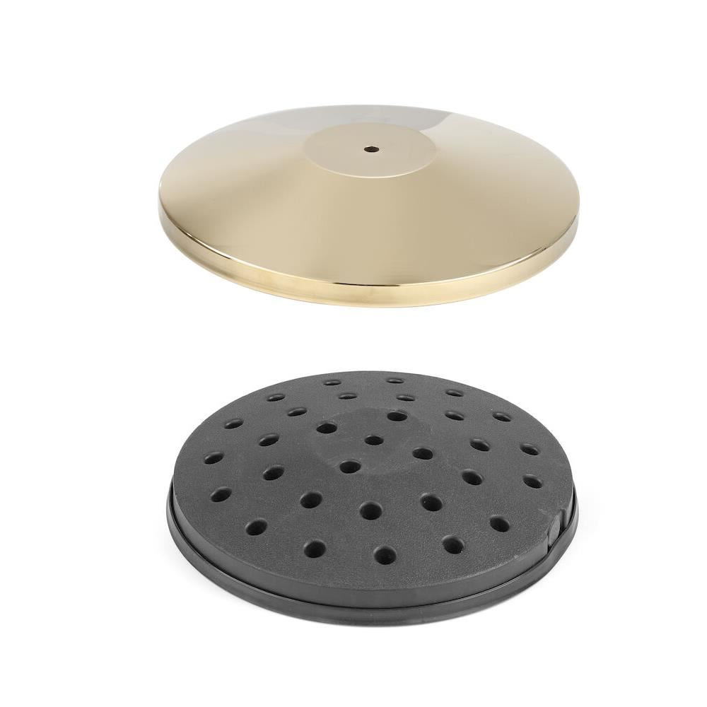 Baza pentru stalp delimitare Hendi, auriu, finisaj tip oglinda, inox, ø360x(h)65mm - STALPUL NU ESTE INCLUS