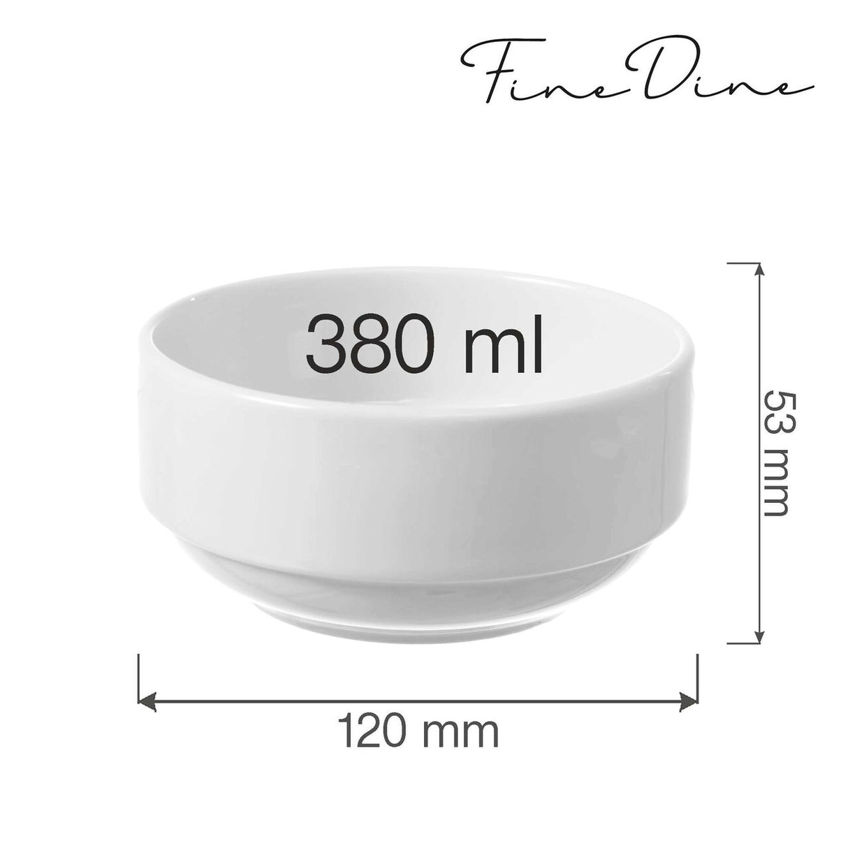 Bol stivuibil Bianco 380 ml, Fine Dine