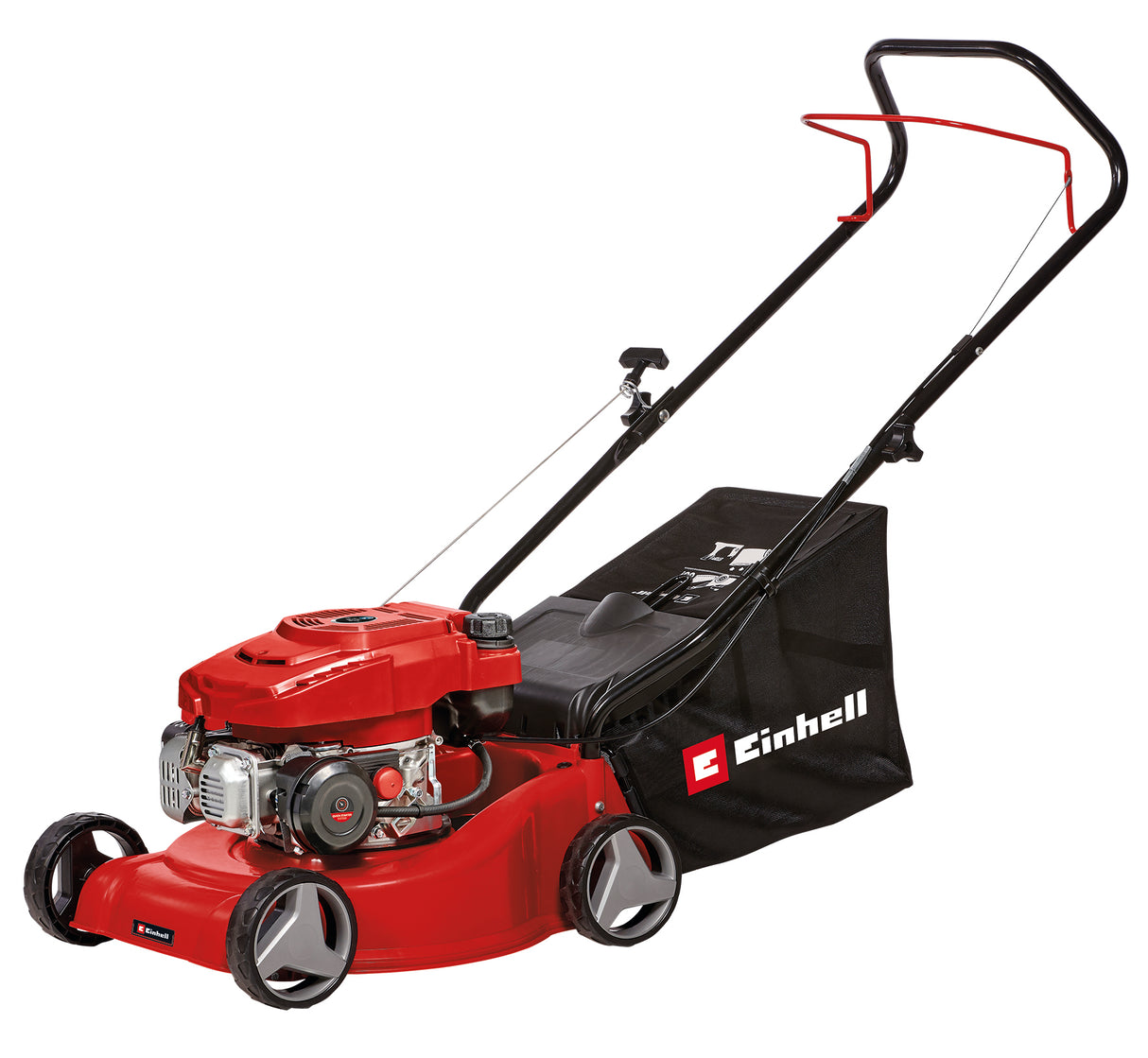 Einhell GC-PM 40/2 benzinmotoros fűnyíró (2 kW, 1 hengeres, 4 ütemű motor, 132 cm³ lökettérfogat, 45 literes gyűjtőzsák szintjelzővel, 40 cm vágási szélesség, 800 m²-ig ajánlott)