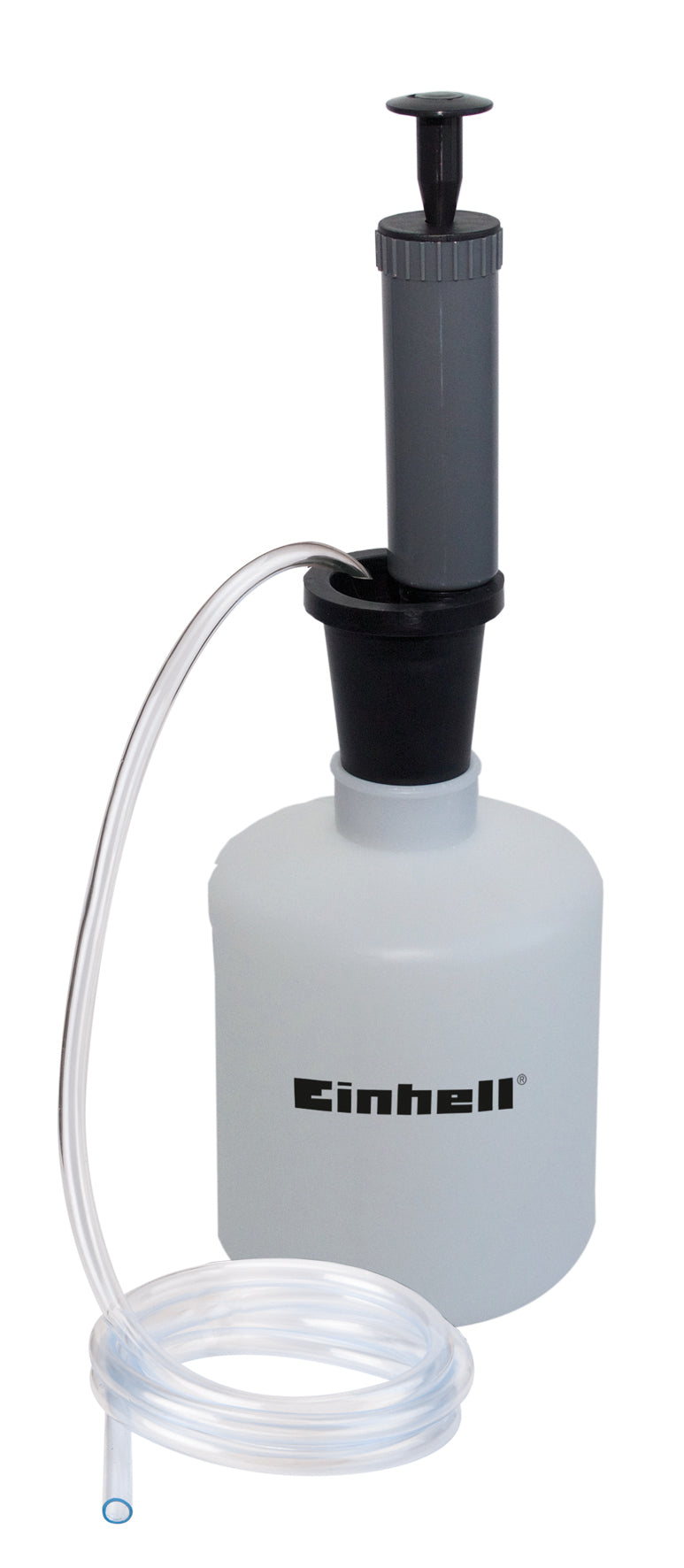 Pompa originala de aspirare a uleiului si benzinei Einhell, pentru pomparea benzinei si uleiului din rezervoare si butoaie, recipient de 1,6 litri, furtun de 1,3 m