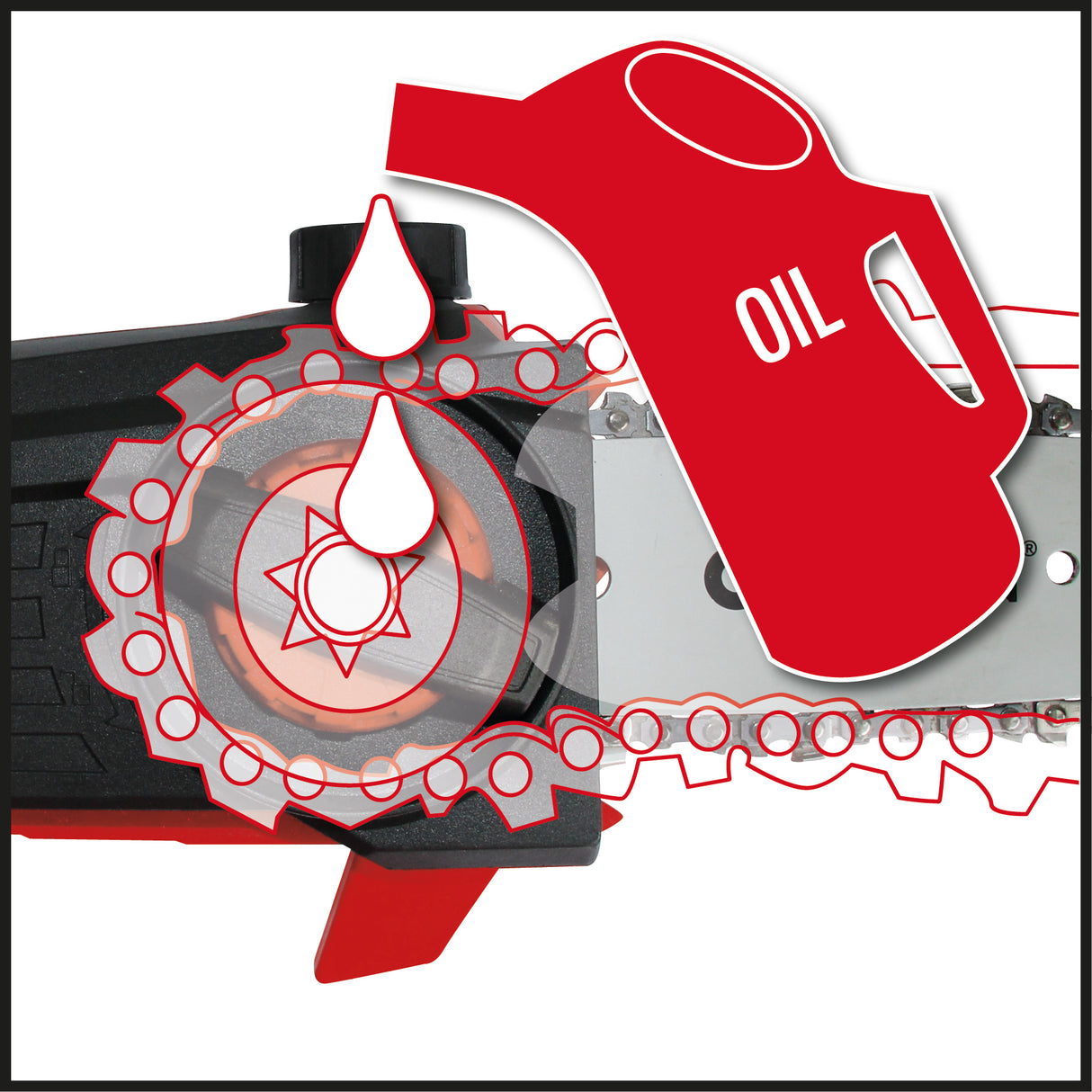 Einhell GE-LC 18 Li T-Solo akkus teleszkópos elektromos fűrész, teleszkópos és kiegészítő fogantyúval, Oregon vezetőlemezzel és lánccal, cserélhető akkumulátor és töltő NÉLKÜL