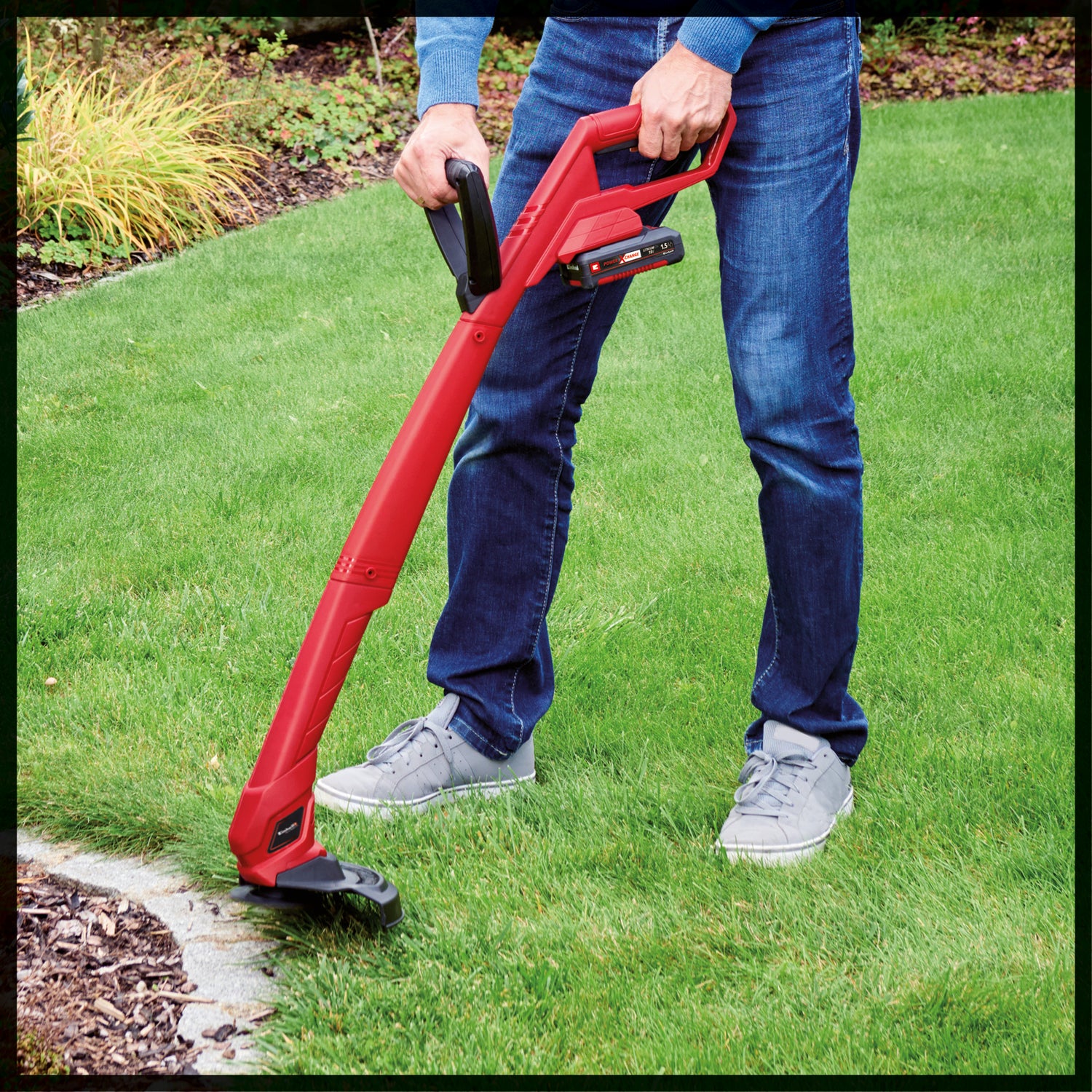 Trimmer de tuns iarba/gazon pe acumulator Einhell GC-CT 18/24 Li P-Solo Power X-Change (litiu-ion, 18 V, 8500 rpm, latime de taiere 24 cm, maner suplimentar, incl. 20 de lame din plastic, fara acumulator si incarcator