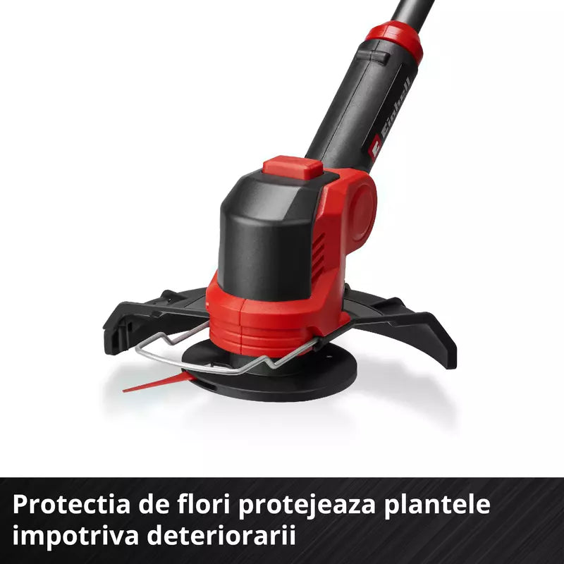 Trimmer pe acumulator Einhell GE-CT 18/25-1 Li-Solo Power X-Change, 18 V, latime taiere 25 cm, cap motor rotativ si inclinabil, inclusiv 20 lame plastic de rezerva, 1 bobina fir trimmer, fara baterie - imagine 10