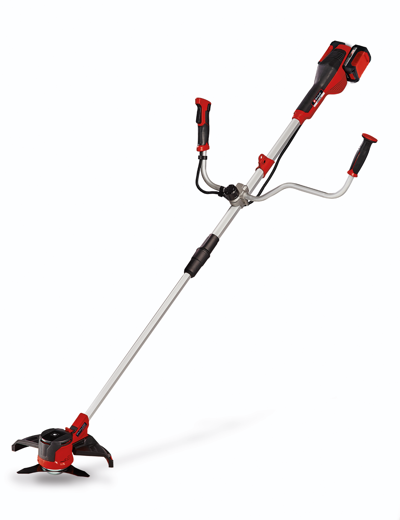 Trimmer de tuns gazon/iarba pe acumulator Einhell AGILLO 36/255 BL Kit Power X-Change (36 V, motor fara perii, filet cu alimentare automata, lama cu 3 dinti, maner de bicicleta, incl. 2x baterii de 3,0 Ah si incarcator