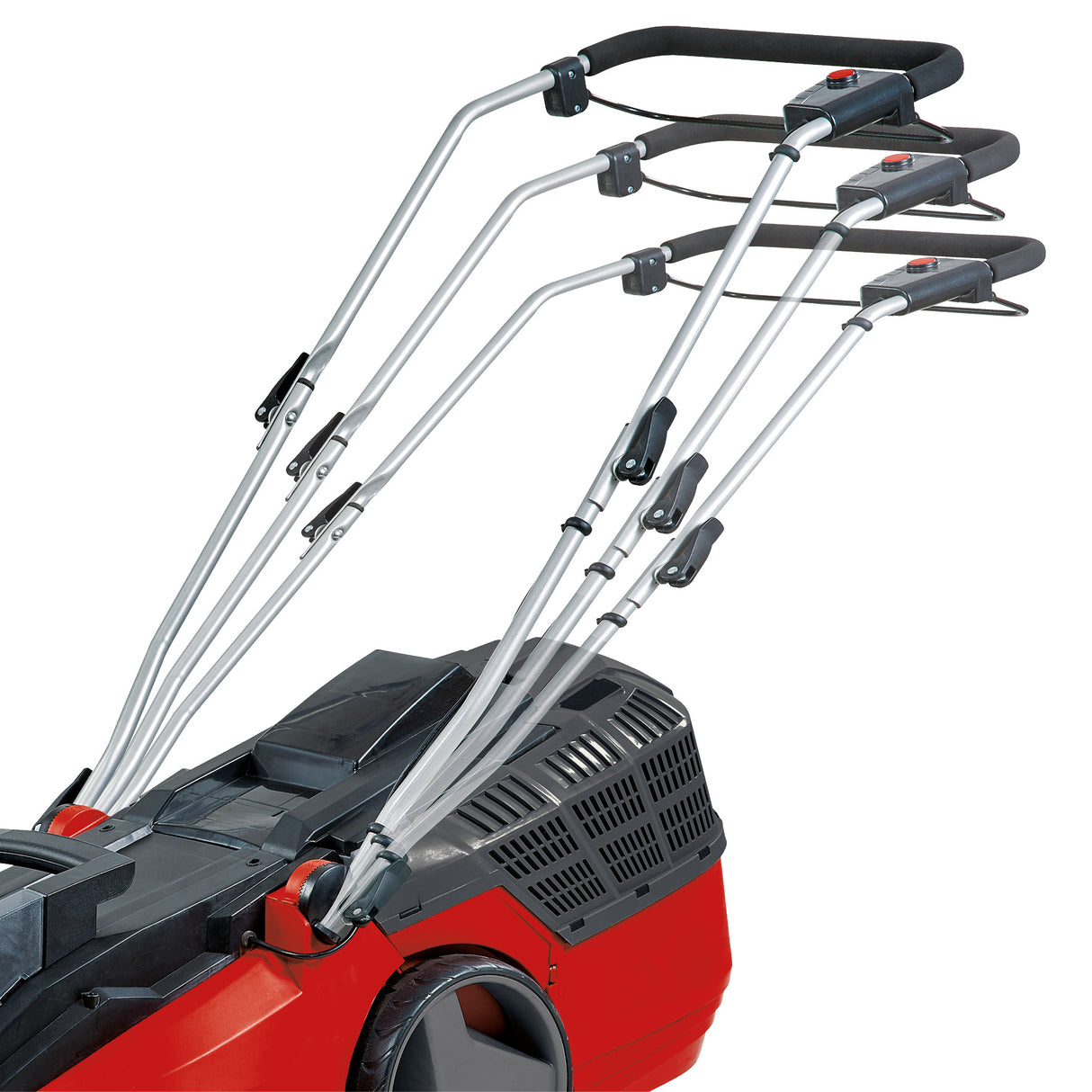 Masina de tuns iarba pe acumulator Einhell GE-CM 43 Li M Kit Power X-Change, 36V, latime de taiere 43 cm, pana la 600 m², fara perii, kit de mulcire, colector de iarba de 63L, inaltime de taiere 25-75 mm, inclusiv 2 baterii de 4,0 Ah + 2 incarcatoare