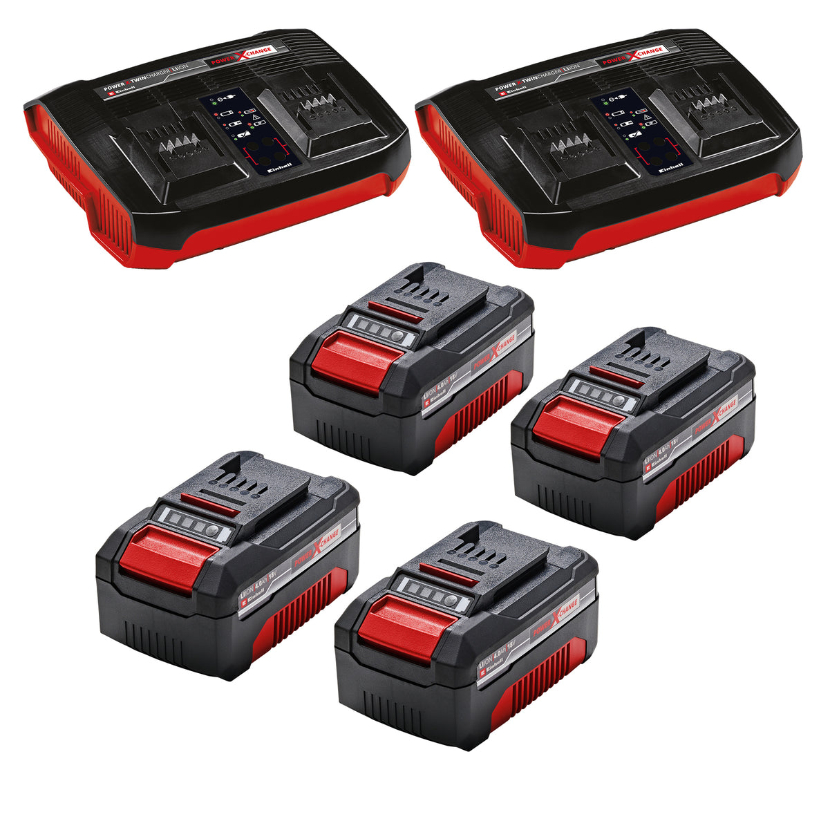 Einhell GP-CM 36/47 S Li BL Kit Power X-Change akkus fűnyíró (36 V, 47 cm vágási szélesség, akár 700 m², kefe nélküli motor, 65 literes fűgyűjtő, 4 x 4.0 Ah akkumulátorral + 2 kettős töltővel)