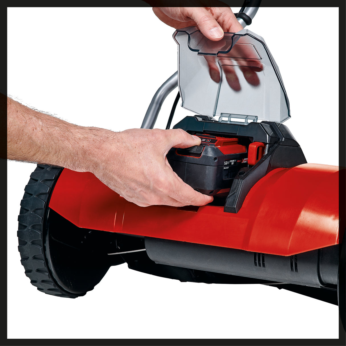 Einhell GE-HM 18/38 Li - Solo PXC akkus fűnyíró, golyóscsapágyas fűnyírótengely, 5 precíziósan köszörült acélkéssel, akkumulátor és töltő nélkül szállítjuk.