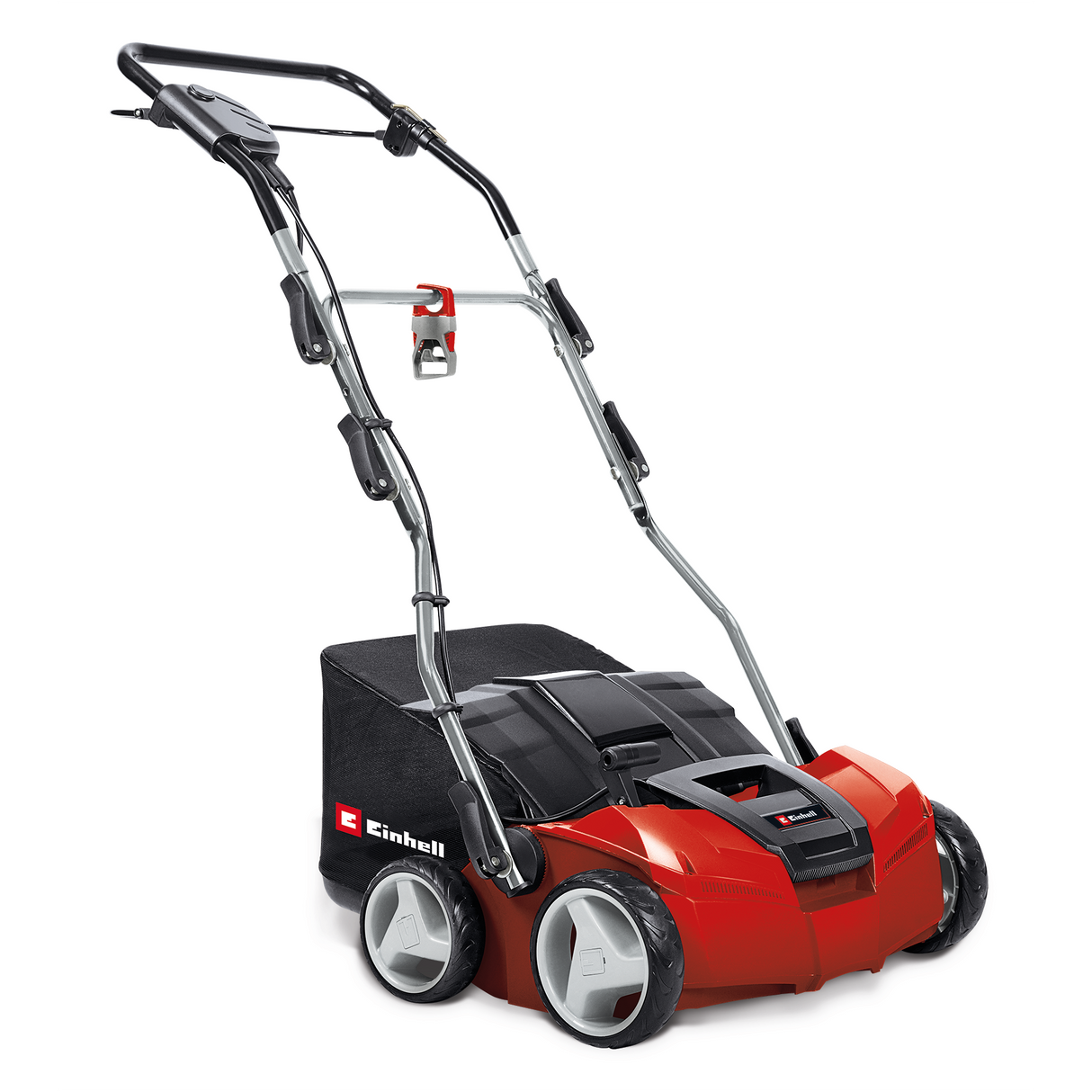 Einhell GE-SA 1435 elektromos talajlazító-lazító (1400 W, munkaszélesség 35 cm, munkamélység 3–9 mm, állítható magasságú tolókar, 28 literes gyűjtőzsák, levegőztető hengerrel együtt)