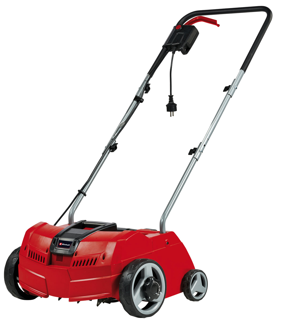 Scarificator electric Einhell GC-ES 1231/1 (1200 W, pentru peluze de pana la 300 m², ax montat pe rulmenti + 8 lame duble, adancime de scarificare cu 3 niveluri + pozitie de transport