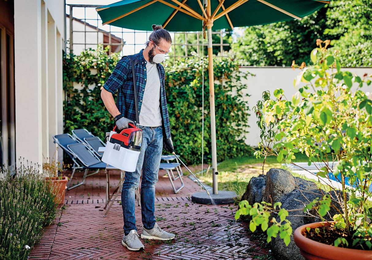 Pulverizator electric pe acumulator  Einhell GE-WS 18/75 Li-Solo Power X-Change (litiu-ion, pompa automata, rezervor transparent, lance telescopica, fara acumulator sau incarcator