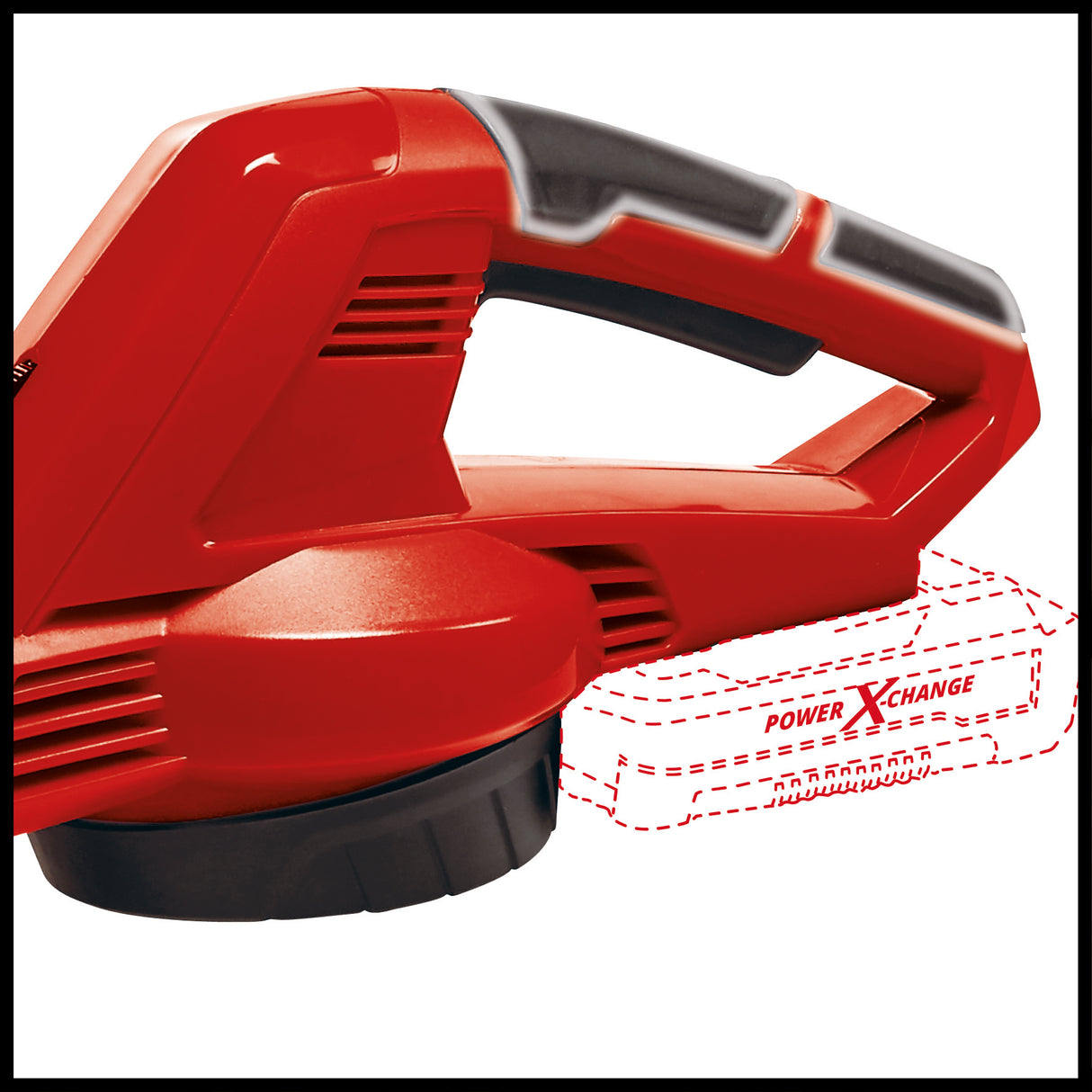 Einhell GC-CL 18/1 Li E-Solo Power X-Change univerzális akkus lombfúvó, 18 V, Li-ion, légáramlás 210 km/h, 2 részes cső, elektronikus sebességszabályozás, akkumulátor és töltő nélkül